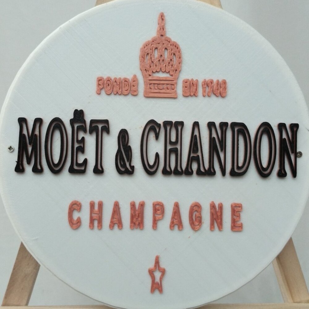 3D Printed Moet & Chandon Champagne RGB LED Sign With Remote & app Control Bar